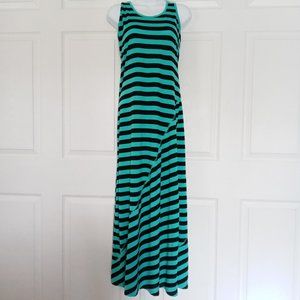 Planet Gold Striped Sleeveless Maxi Dress Size L